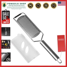 Razor-Sharp Stainless Steel Zester Grater for Cheese, Citrus & More - Compact