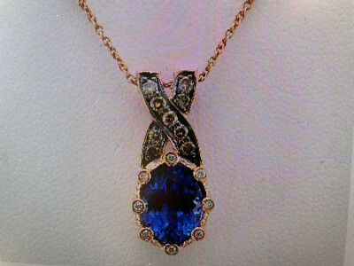 LeVian 14K Rose Gold Tanzanite Chocolate Diamond cts 18