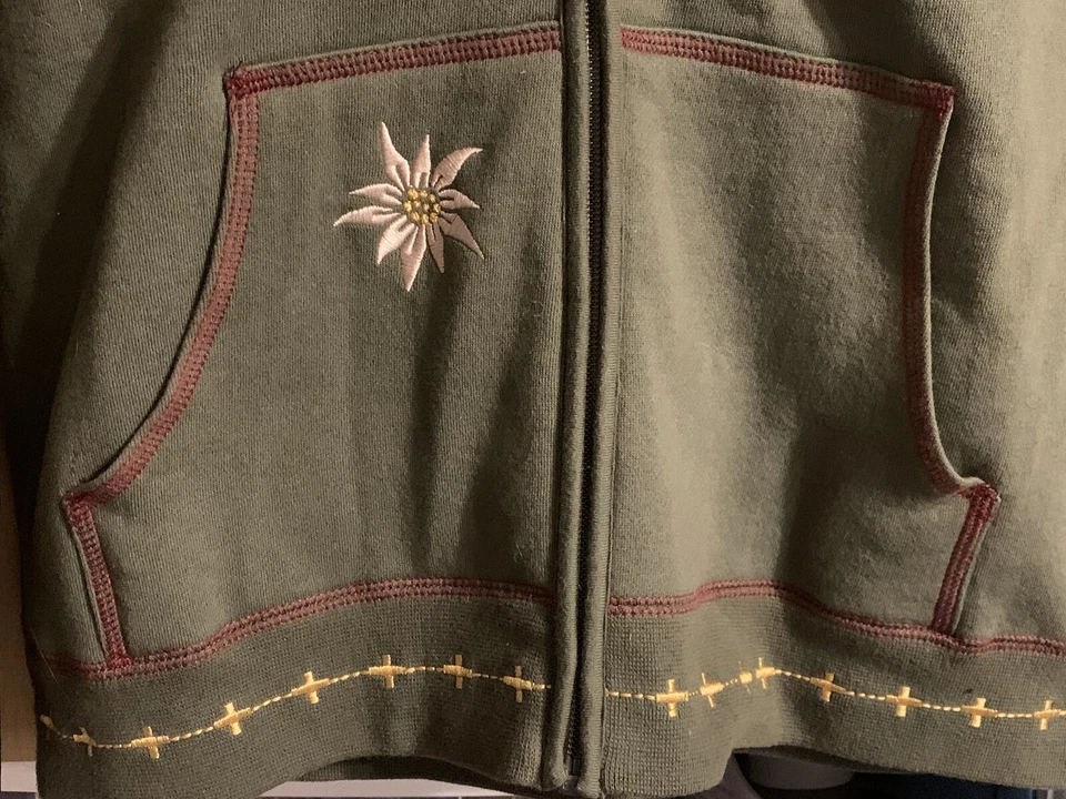 Alp N Rock Women’s Embroidered Hoodie Jacket Sweatshirt Full Zip Size 3 Medium - Image 3 of 4