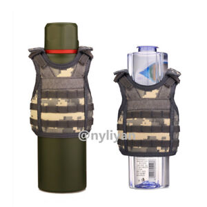 Military Tactical Mini Vest Soda Beer Bottle Coozie Coolie Koozie Coyote Tan