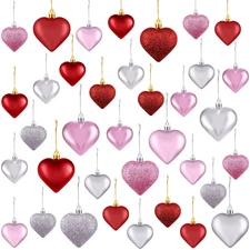 36 Pieces Valentine's Day Heart Ornaments Heart Baubles Valentines Heart Deco...