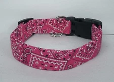 Flamingo Hot Pink Bandana Terris Dog Collar handmade adjustable charming western