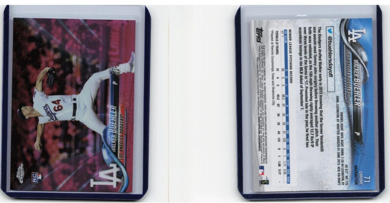 2018 Topps Chrome Pink Refractor #71 Walker Buehler Dodgers