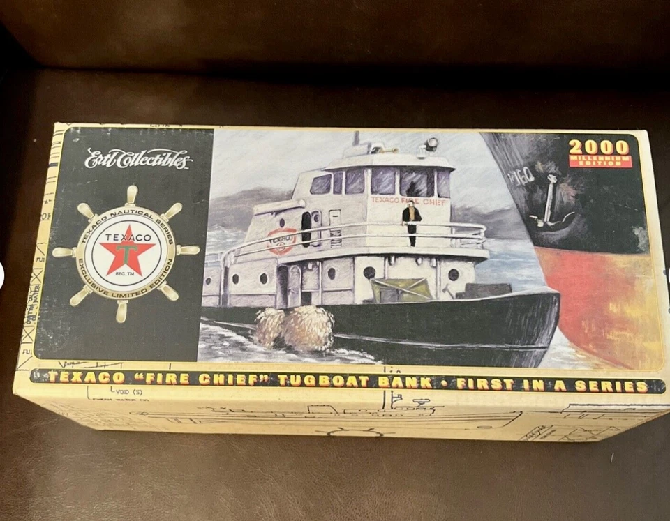 Jefe de Bomberos Remolcador Texaco Diecast Moneda Banco Barco 2000 Edición Milenio Ertl SELLADO Foto 2 de 4