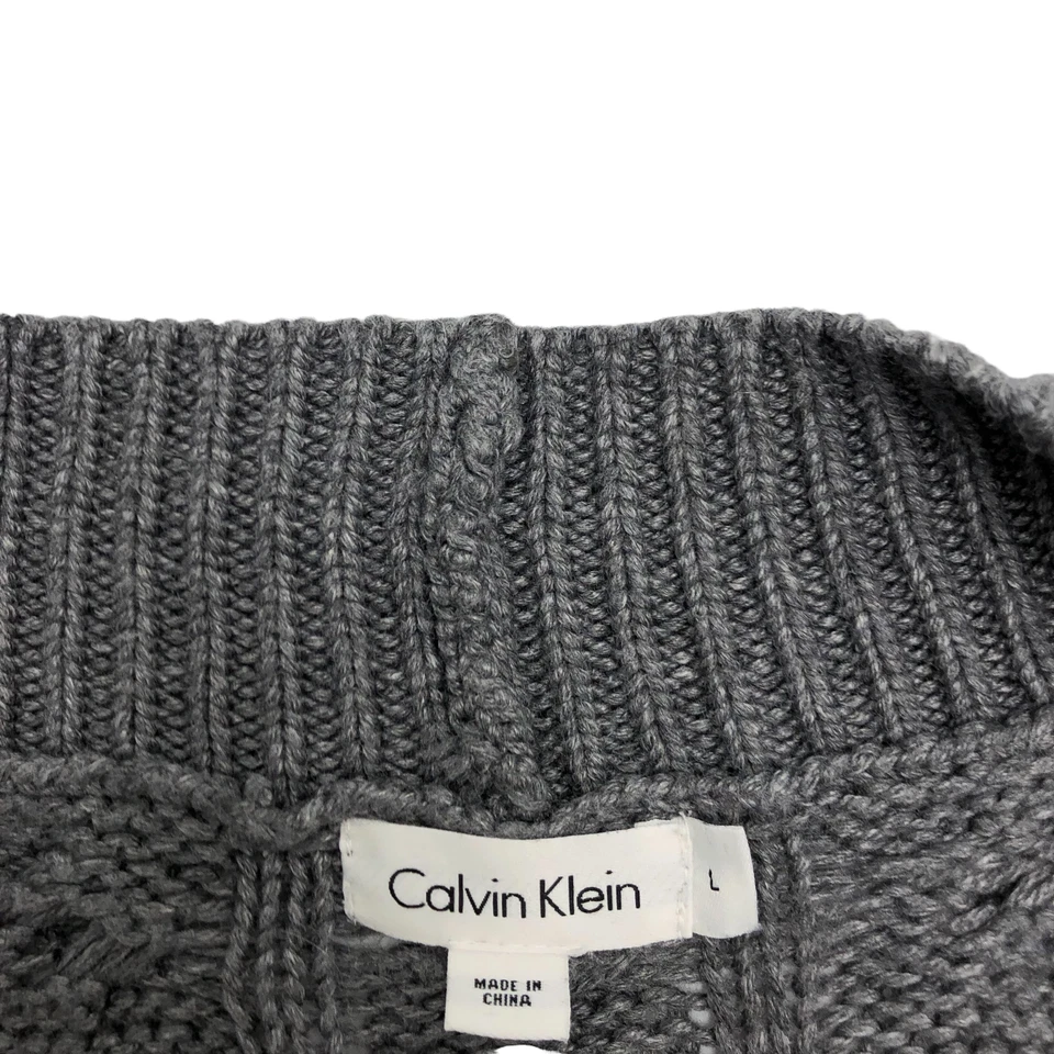 Cárdigan suéter gris manga corta CALVIN KLEIN para hombre talla L Foto 4 de 4