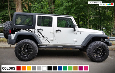 Aufkleber Vinyl Streifen für Jeep Wrangler Motorhaube Sticker Rock Kofferraum Lüftung Spritz Schlamm