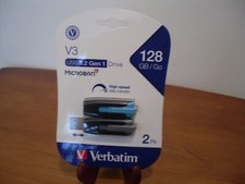 Verbatim 128GB Store 'n' Go V3 USB 3.0 Flash Drive - 2pk - Blue, Gray 70898 