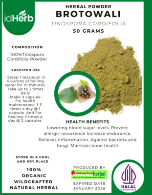 50-500gr POWDER BROTOWALI Tinospora Cordifolia ORGANIC NATURAL HERBAL