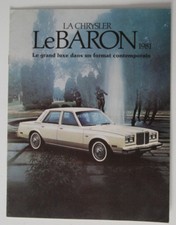 CHRYSLER LeBARON 1981 dealer brochure - French - Canada ST501000218