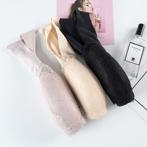 Lace Sheer Front closure Bra Plus Size Women Bras Plunge X Back Sexy Lingerie - Bild 7 von 20