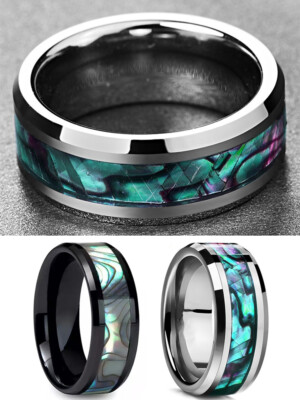 Edelstahlring Ehering Silber Herren-Fingerschmuck Größe 6-13  