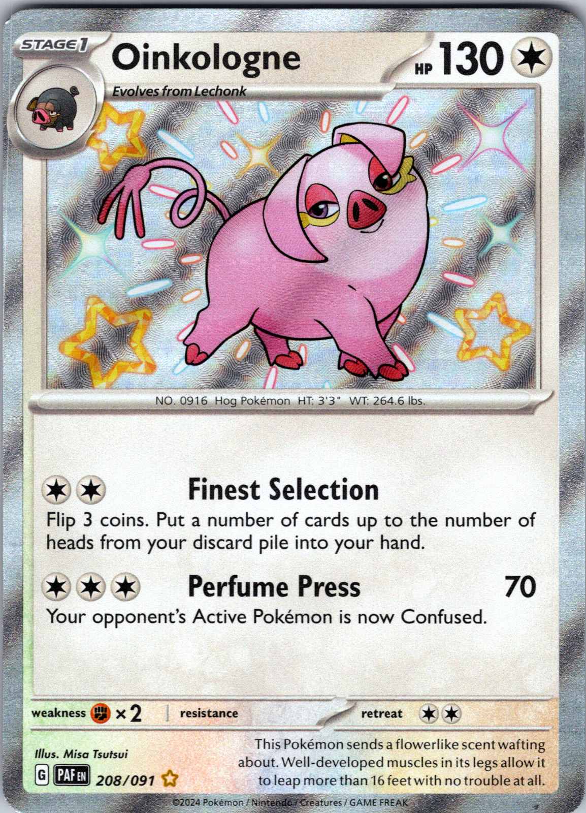 Oinkologne 208/091 SV: Paldean Fates Shiny Rare - NM