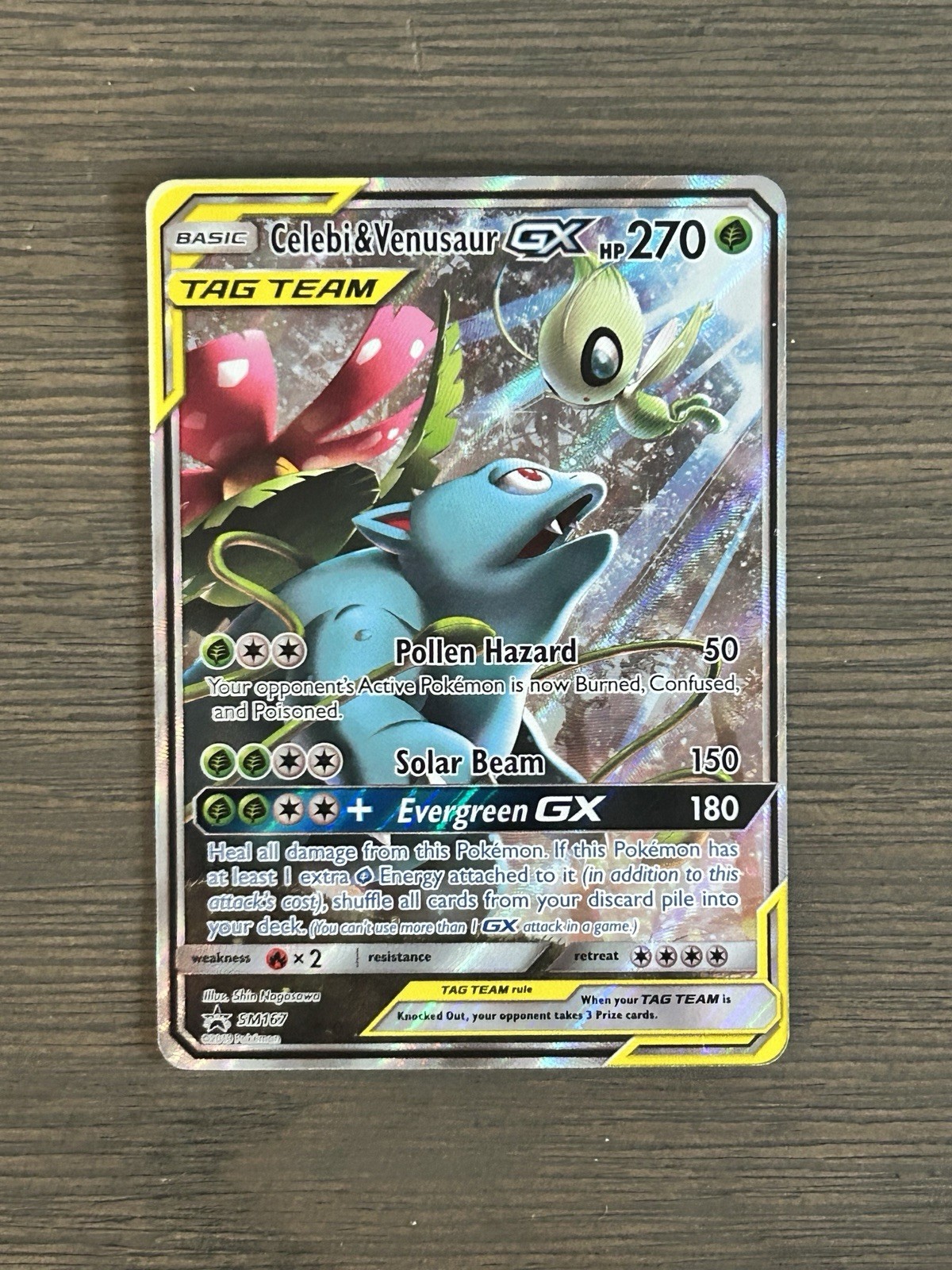 Celebi & Venusaur GX - SM167 - Pokemon Sun & Moon Promo Ultra Rare Card NM