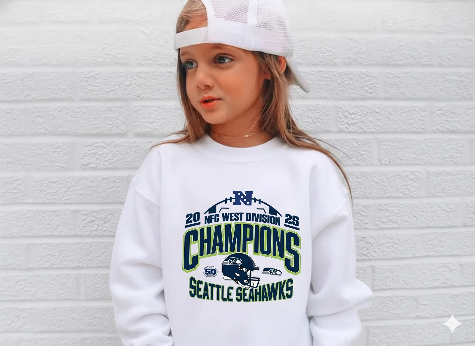 Seattle Seahawks 2025 NFC West Division Champions Helmet Sweatshirt