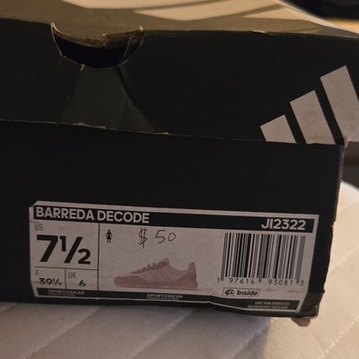 adidas Barreda Decode Men's Sneakers Lace Up White Pink Gum Nylon JI2322