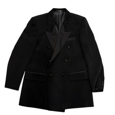 Vintage Vittorio St. Angelo Black Double Breasted Tuxedo Jacket