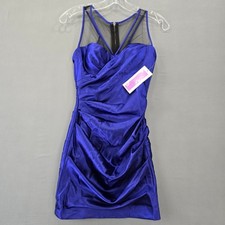 Hailey Logan Adrianna Papell Blue Mini Dress Stretch Bodycon NEW Women's Size XS