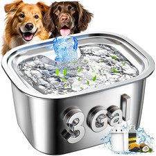 Stainless Steel Dog Water Fountain,3 Gallon Large Pet Water Fountains for Dog...