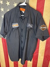 Large Harley-Davidson Work Wear Mechanic Button Shirt Indianapolis Southsid B061
