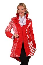 Karnevalsjacke Damen rot/weiß Frack Gehrock Köln Uniform Karneval Fasching