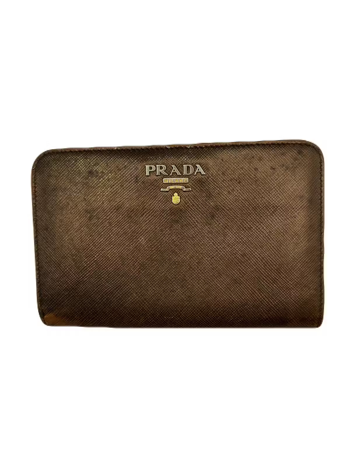 Prada Brown Leather Fold Wallet Pre-Owned E0530-145