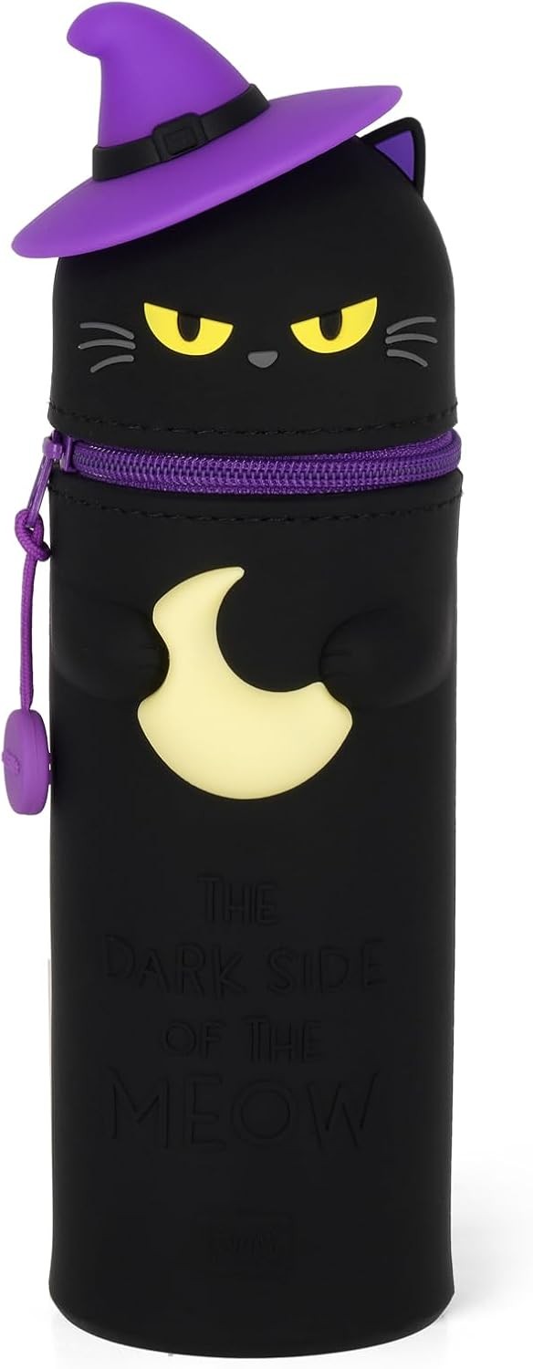 Legami - Estuche Escolar Kawaii 2 en 1 Halloween 2025 de Silicona Suave, Black