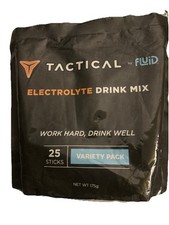 Tactical By Fluid Electrolyte Drink Mix 25 sticks Variety Pack * SEALED Exp 7/26