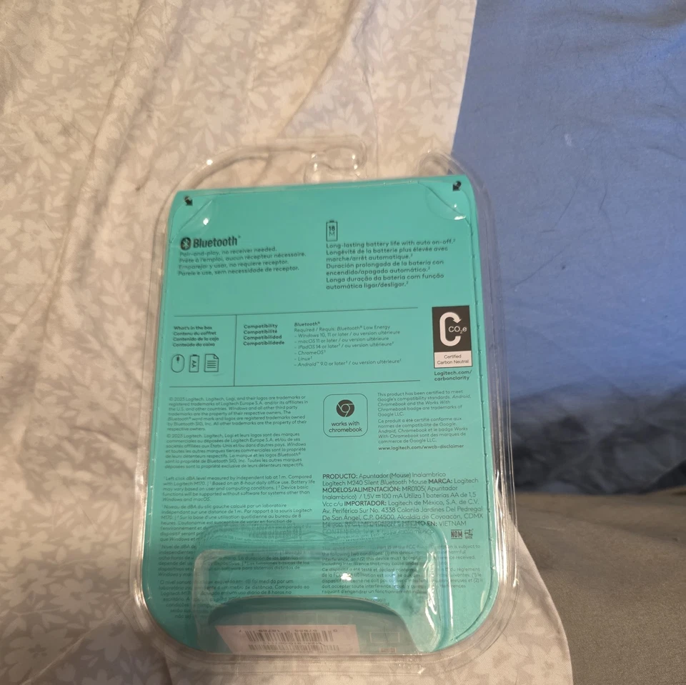 Logitech M240 Silent Wireless Mouse Ambidextrous (Blue Color) Brand New Sealed - Image 2 of 2