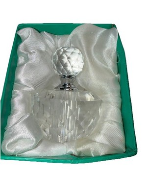 Vintage SIMON DESIGNS Crystal Perfume Bottle - Beth  3.75'' In Box