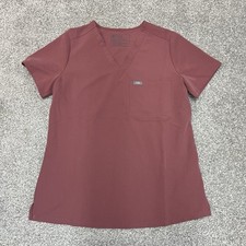 FIGS Scrub Top Womens Small Rose Pink Catarina One Pocket Medical Fitted