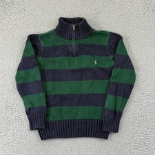 Polo Ralph Lauren Sweater Boys 7 Striped 1/4 Zip Mock Neck Long Sleeve Pullover