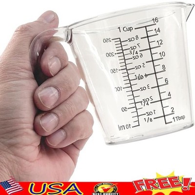 Clear Liquid Measuring Cup 250ml Laser Etched Accurate Baking Cooking DIY New