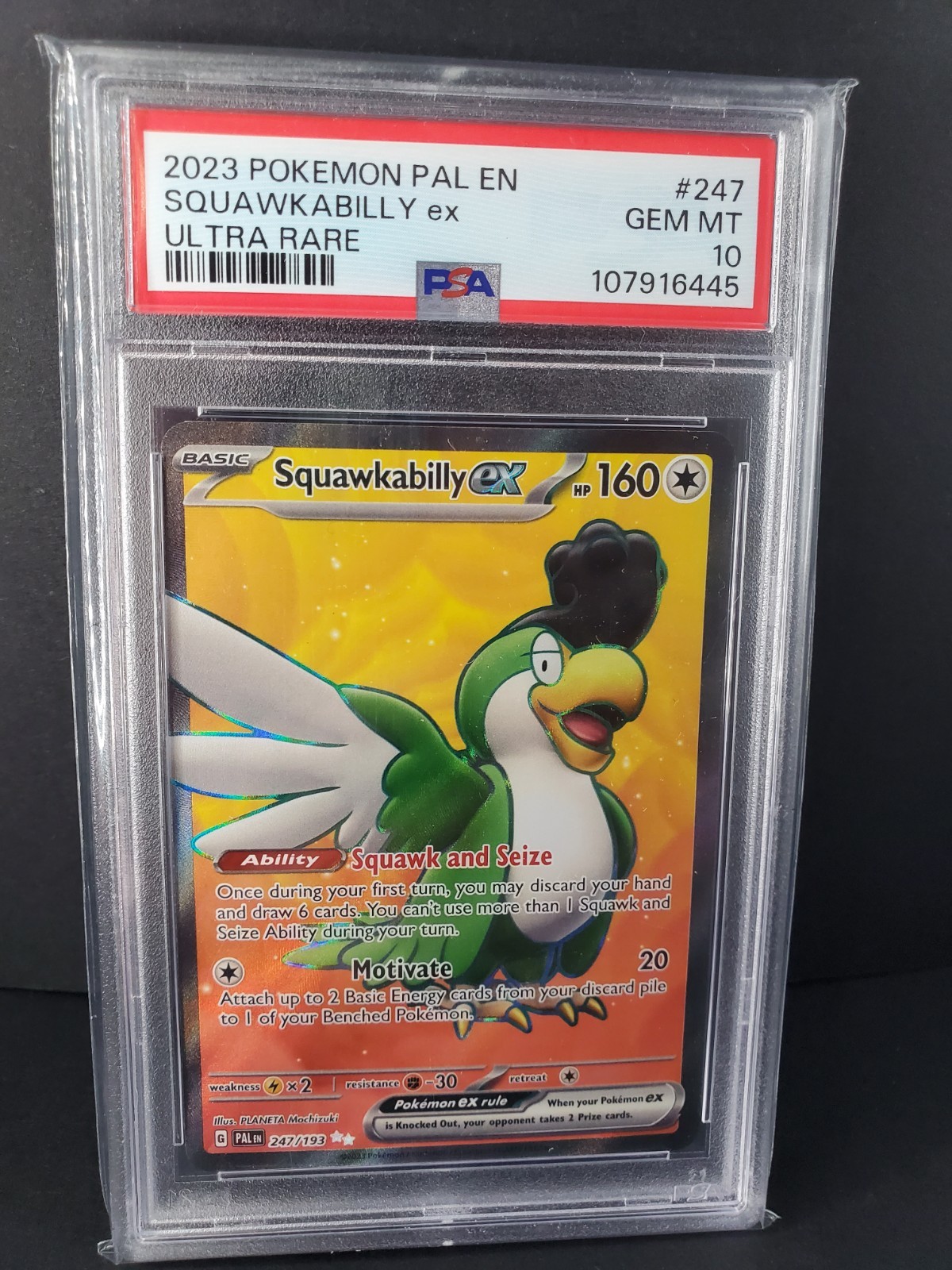 Squawkabilly ex 247/193 Sv02: Paldea Evolved Holo Psa Gem Mint 10