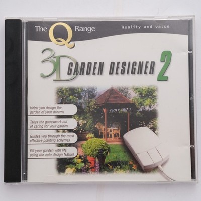 3D Garden Designer 2 (PC CD-ROM, 1995) Windows Spiel The Q Range Gardening