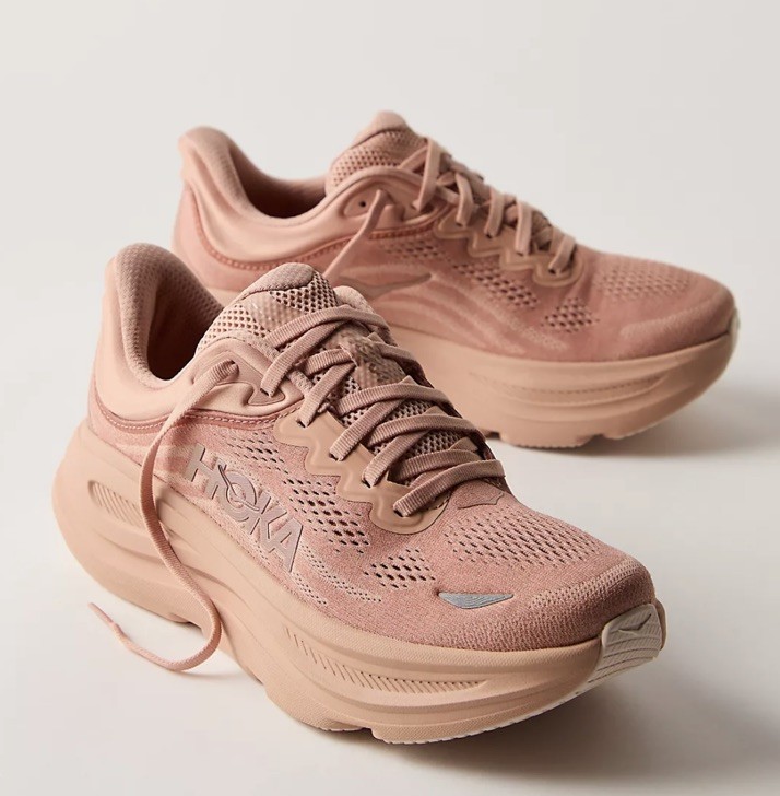 NWT - Free People Women’s HOKA Bondi 9 Sneaker / Sienna Rose Gold, Size 7.5