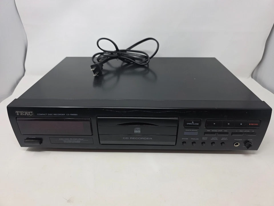 Gravador de disco compacto Teac CD-RW890 liga gravador não testado sem controle remoto - Imagem 3 de 4