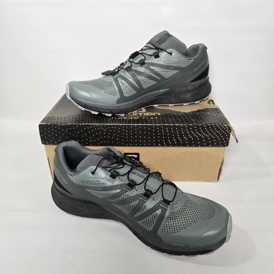Salomon Sense Ride GTX Trail Running Shoes Mens 9 Gore-Tex Green Gray Waterproof