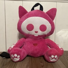 Skelanimals Kit The Cat Hot Pink 15" Plush Backpack 2023 Hot Topic Exclusive