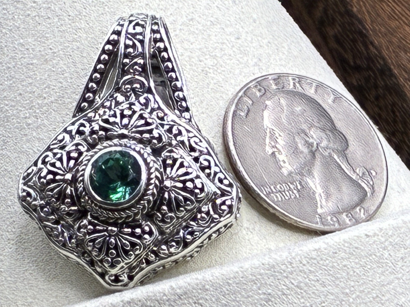 Sarda Bali Hai Mystic Topaz 925 Sterling Silver Slide Pendant