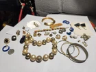 Vintage Lot of Estate Jewelry Earings Bracelets Pin Necklace Hair Clip Costume