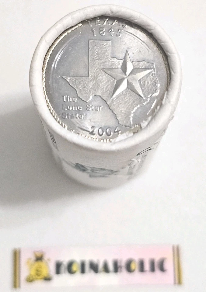2004 D Restricted State Residents Only TEXAS (25) Quarter Half Roll + BONUS  - Image 3 of 4