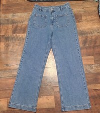 Y2K On 34th Womens Boho Sz 10/30 Wide Leg Jeans Size Everyday High Rise Chic