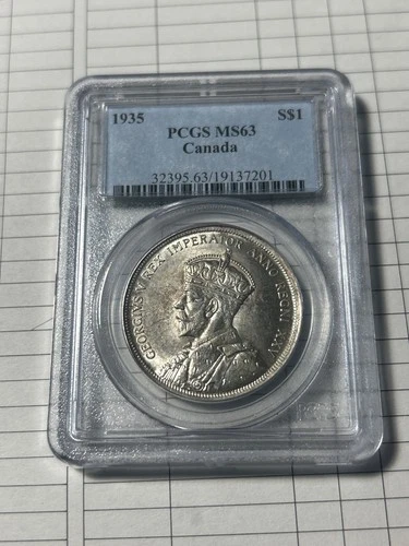 Canada 1935 Dollar Silver Coin: PCGS MS63