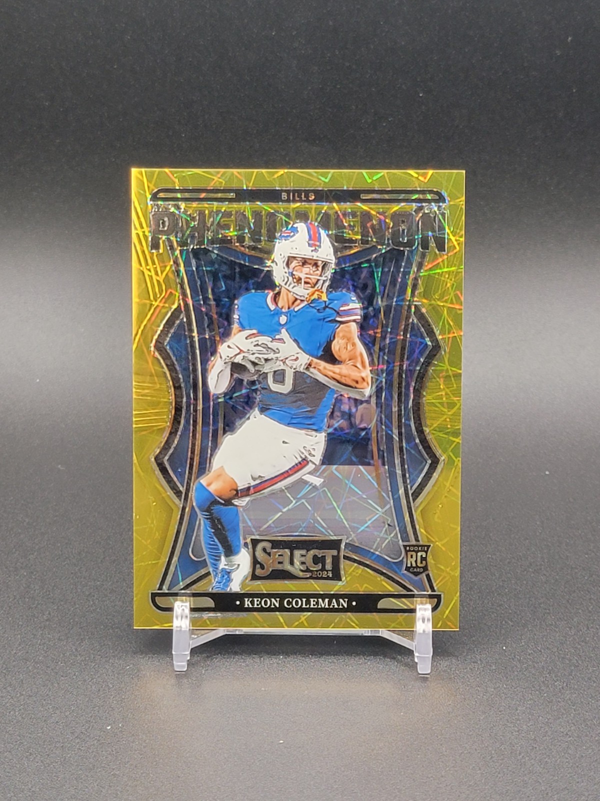 2024 Panini Select Keon Coleman RC Phenomenon Gold Prizm /10 Buffalo Bills