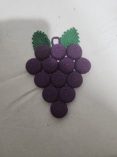 Vintage Homemade Grape Cluster Crocheted Bottle Cap Trivet Hot Pad