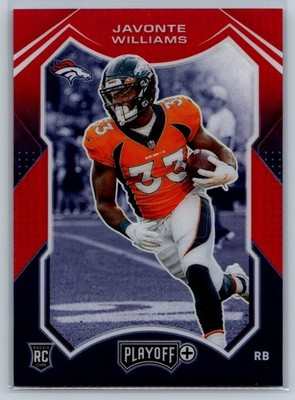2021 Panini Playoff Rookies Plus Red 14/25 Javonte Williams #215 Rookie RC