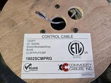 50ft 18/2 Commodity Cable 18 AWG 2C STR SHLD CMR Shielded Wire 1802SCMPRG