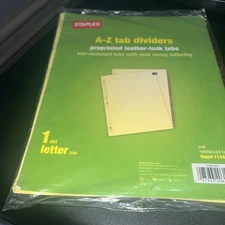 PREPRINTED A-Z TAB DIVIDERS  # 113407 Tear Resistant Red Reinforced Gold Letters