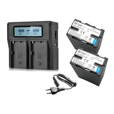 Set: 2x Akku 7200mAh + Dual LCD Ladegerät für Sony PMW-EX1, PMW-EX1r, PMW-EX3