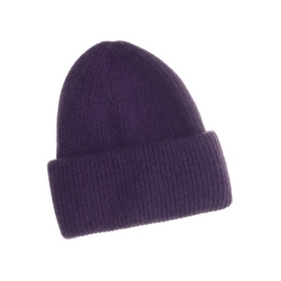 Beanie-Mütze, Größe: ONE SIZE, Angora/Polyamid/Viskose, Lila, Damen #nHk
